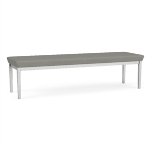 Lesro Industries Steel Waiting Reception 3 Seat Bench Steel Frame in Gray