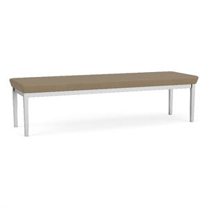 Lesro Industries Steel Waiting Reception 3 Seat Bench Steel Frame in Brown