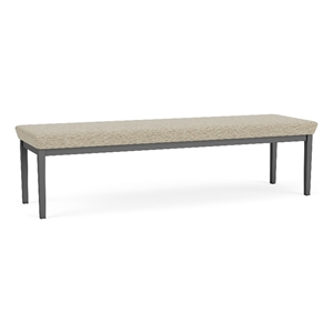 Lesro Industries Steel Waiting Reception 3 Seat Bench Steel Frame in Brown
