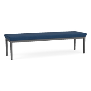Lesro Industries Steel Waiting Reception 3 Seat Bench Steel Frame in Blue