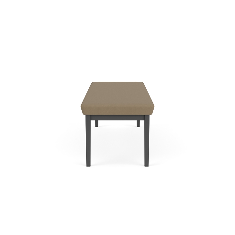 Lesro Industries Steel Waiting Reception 3 Seat Bench Steel Frame in Brown