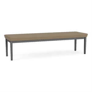 Lesro Industries Steel Waiting Reception 3 Seat Bench Steel Frame in Brown