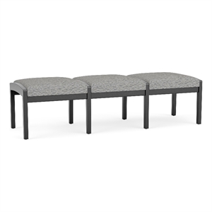 Lesro Industries Wood Waiting Reception 3 Seat Bench Wood Frame in Gray