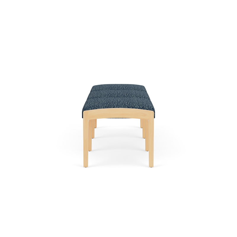 Lesro Industries Wood Waiting Reception 3 Seat Bench Wood Frame in Blue