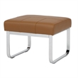Studio Designs Home Allure Blended Leather Ottoman in Caramel Brown
