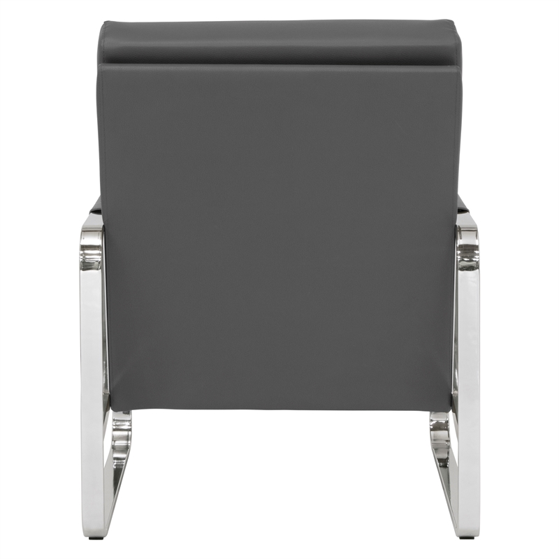 Studio Designs Home Allure Blended Leather Accent Arm Chair in Smoke Gray