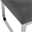 Studio Designs Home Allure Blended Leather Ottoman in Smoke Gray