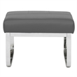 Studio Designs Home Allure Blended Leather Ottoman in Smoke Gray