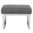 Studio Designs Home Allure Blended Leather Ottoman in Smoke Gray