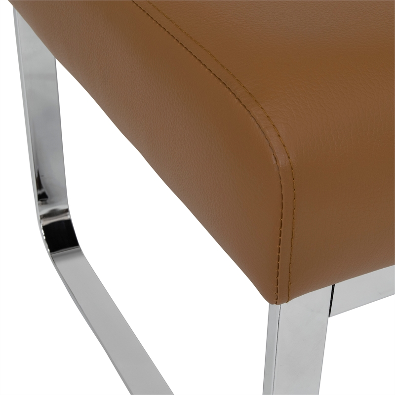 Studio Designs Home Allure 2-Piece Accent Chair and Ottoman Set in Caramel Brown