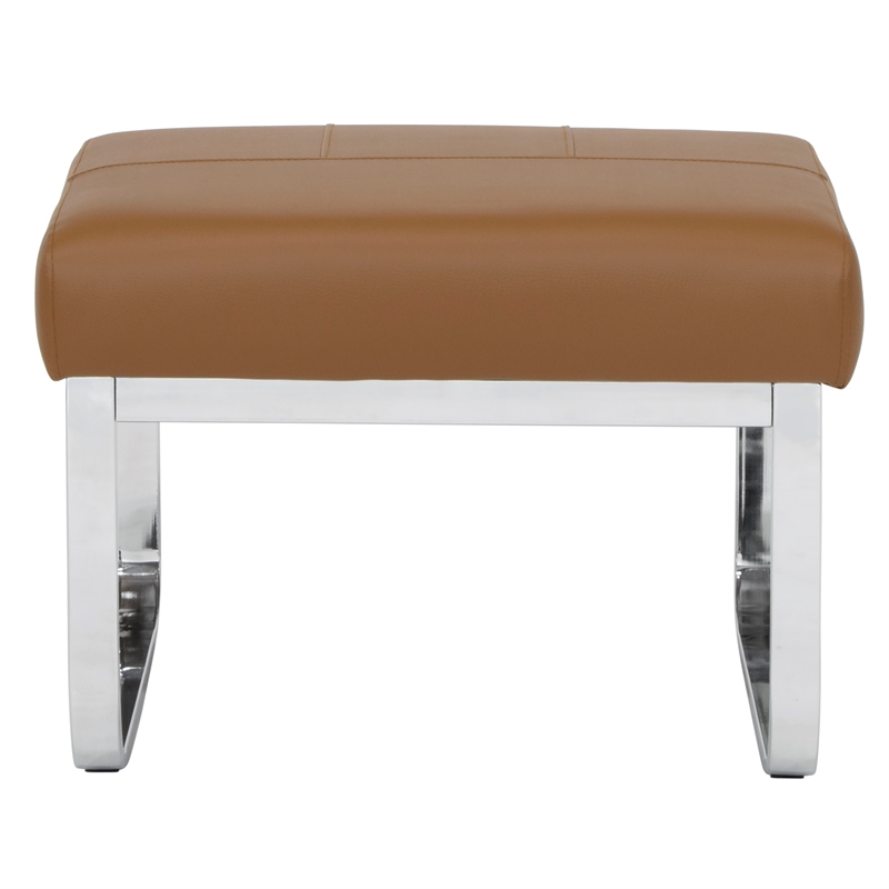 Studio Designs Home Allure 2-Piece Accent Chair and Ottoman Set in Caramel Brown
