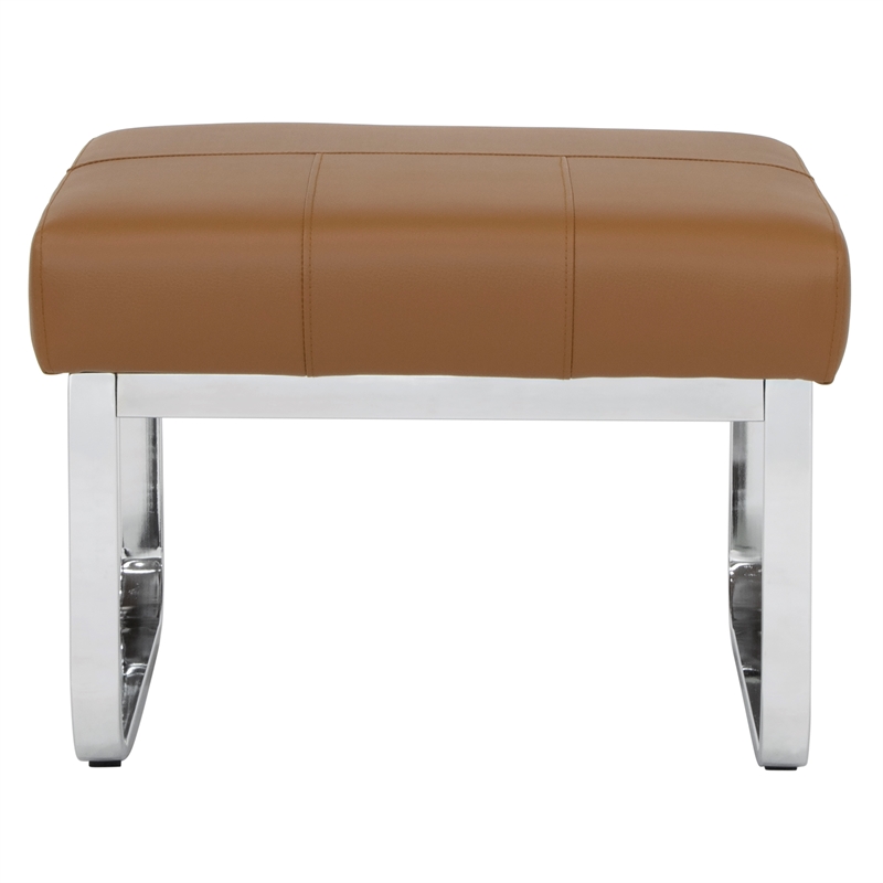 Studio Designs Home Allure 2-Piece Accent Chair and Ottoman Set in Caramel Brown