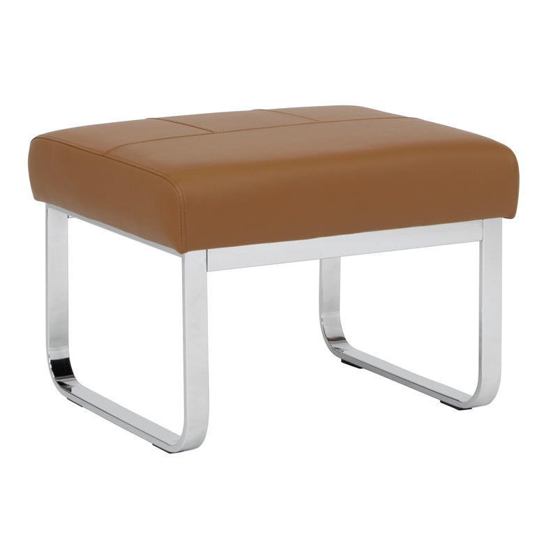Studio Designs Home Allure 2-Piece Accent Chair and Ottoman Set in Caramel Brown