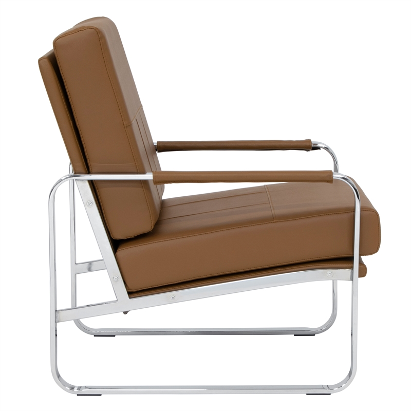 Studio Designs Home Allure 2-Piece Accent Chair and Ottoman Set in Caramel Brown