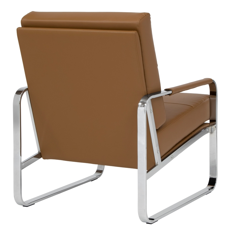Studio Designs Home Allure 2-Piece Accent Chair and Ottoman Set in Caramel Brown