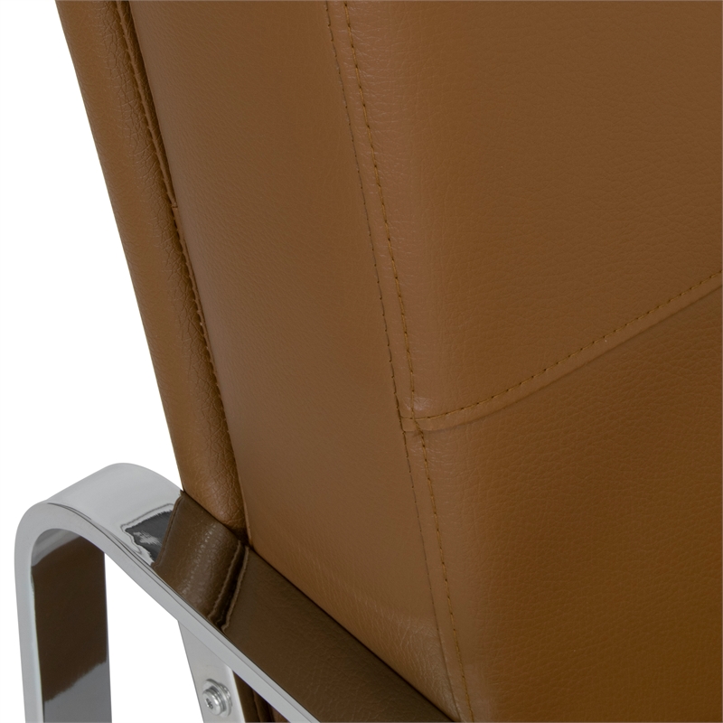 Studio Designs Home Allure 2-Piece Accent Chair and Ottoman Set in Caramel Brown