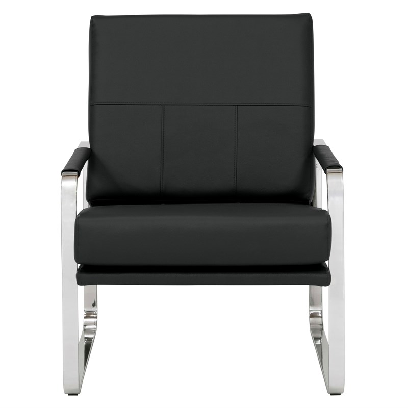 Studio Designs Home Allure Blended Leather Accent Arm Chair in Black