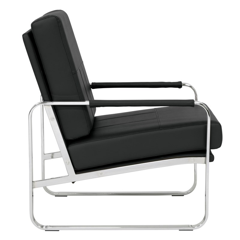 Studio Designs Home Allure Blended Leather Accent Arm Chair in Black