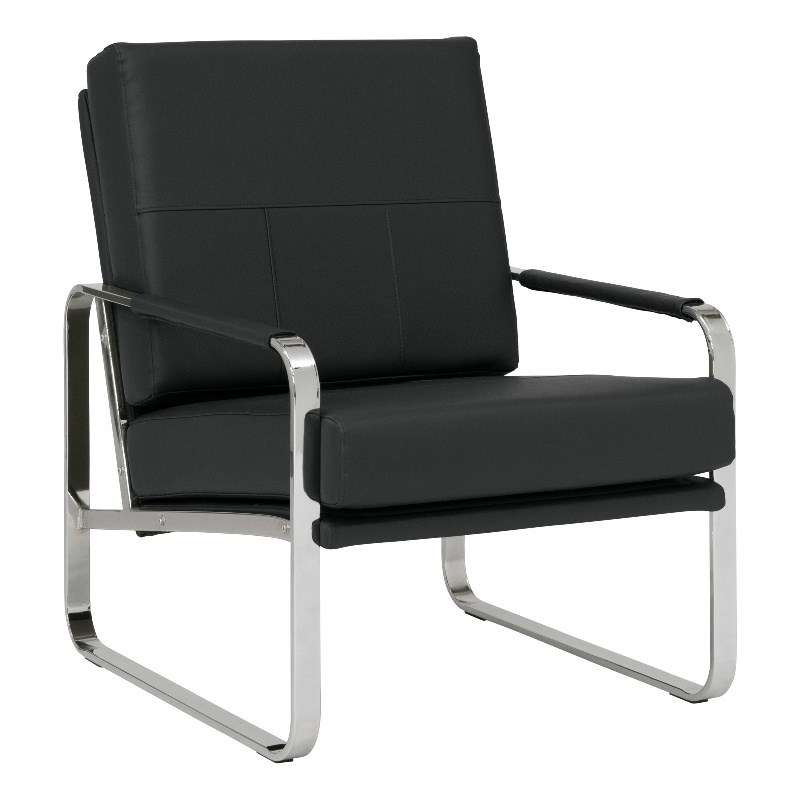 Studio Designs Home Allure Blended Leather Accent Arm Chair in Black