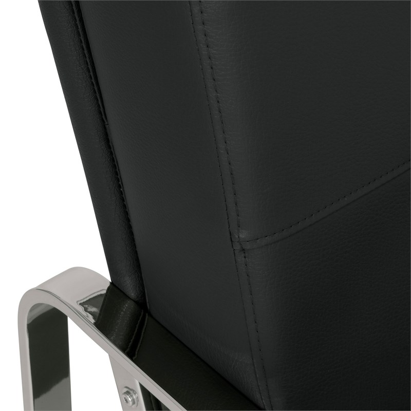 Studio Designs Home Allure Blended Leather Accent Arm Chair in Black