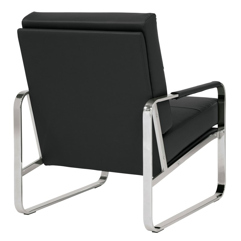 Studio Designs Home Allure Blended Leather Accent Arm Chair in Black