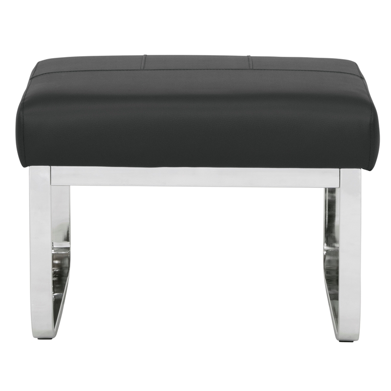 Studio Designs Home Allure Blended Leather Ottoman in Black