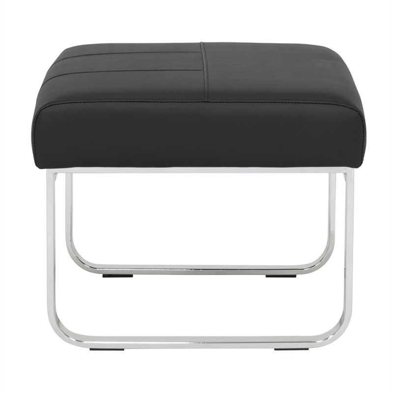 Studio Designs Home Allure Blended Leather Ottoman in Black
