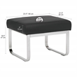Studio Designs Home Allure Blended Leather Ottoman in Black