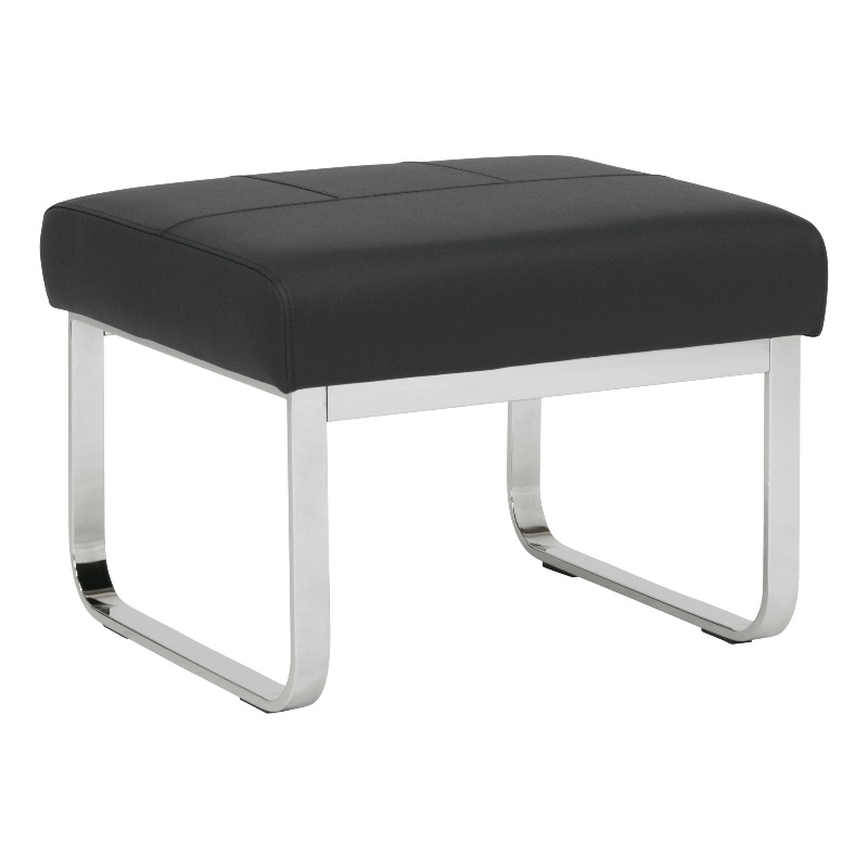 Studio Designs Home Allure Blended Leather Ottoman in Black