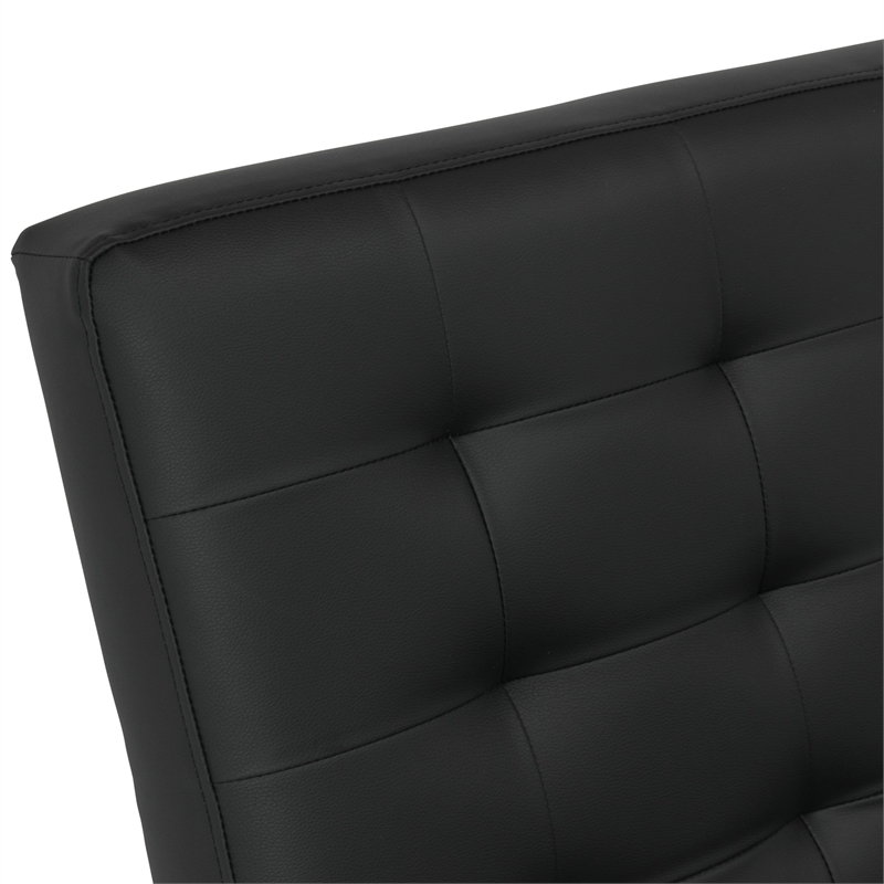 Studio Designs Home Newel Accent Chair Blended Leather and Chrome Frame / Black