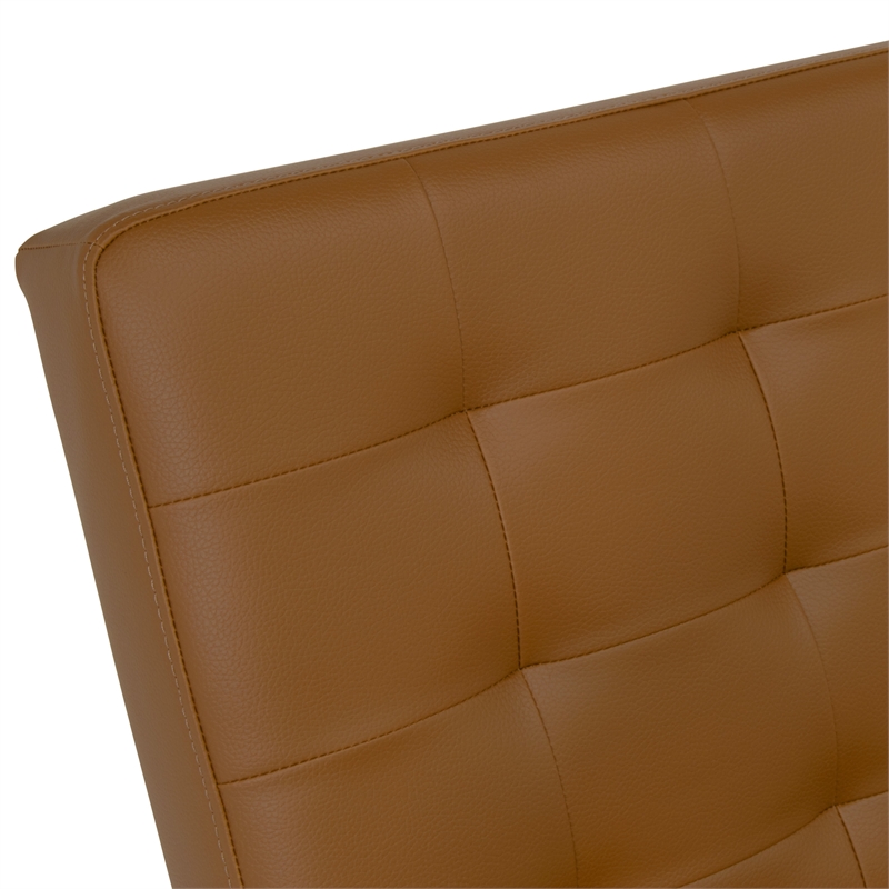 Studio Designs Home Newel Accent Chair Blended Leather and Chrome Frame /  Brown