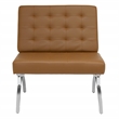 Studio Designs Home Newel Accent Chair Blended Leather and Chrome Frame /  Brown
