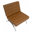 Studio Designs Home Newel Accent Chair Blended Leather and Chrome Frame /  Brown