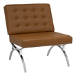 Studio Designs Home Newel Accent Chair Blended Leather and Chrome Frame /  Brown