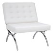 Studio Designs Home Newel Accent Chair Blended Leather and Chrome Frame / White