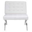 Studio Designs Home Newel Accent Chair Blended Leather and Chrome Frame / White