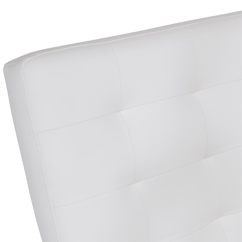 Studio Designs Home Newel Accent Chair Blended Leather and Chrome Frame / White