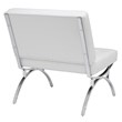 Studio Designs Home Newel Accent Chair Blended Leather and Chrome Frame / White