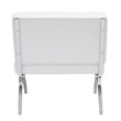 Studio Designs Home Newel Accent Chair Blended Leather and Chrome Frame / White