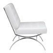 Studio Designs Home Newel Accent Chair Blended Leather and Chrome Frame / White
