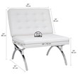 Studio Designs Home Newel Accent Chair Blended Leather and Chrome Frame / White