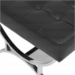 Studio Designs Home Newel Ottoman Blended Leather / Chrome Metal Frame / Black