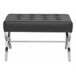 Studio Designs Home Newel Ottoman Blended Leather / Chrome Metal Frame / Black