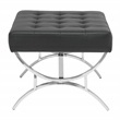 Studio Designs Home Newel Ottoman Blended Leather / Chrome Metal Frame / Black