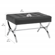 Studio Designs Home Newel Ottoman Blended Leather / Chrome Metal Frame / Black