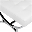 Studio Designs Home Newel Ottoman Blended Leather / Chrome Metal Frame / White