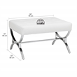 Studio Designs Home Newel Ottoman Blended Leather / Chrome Metal Frame / White