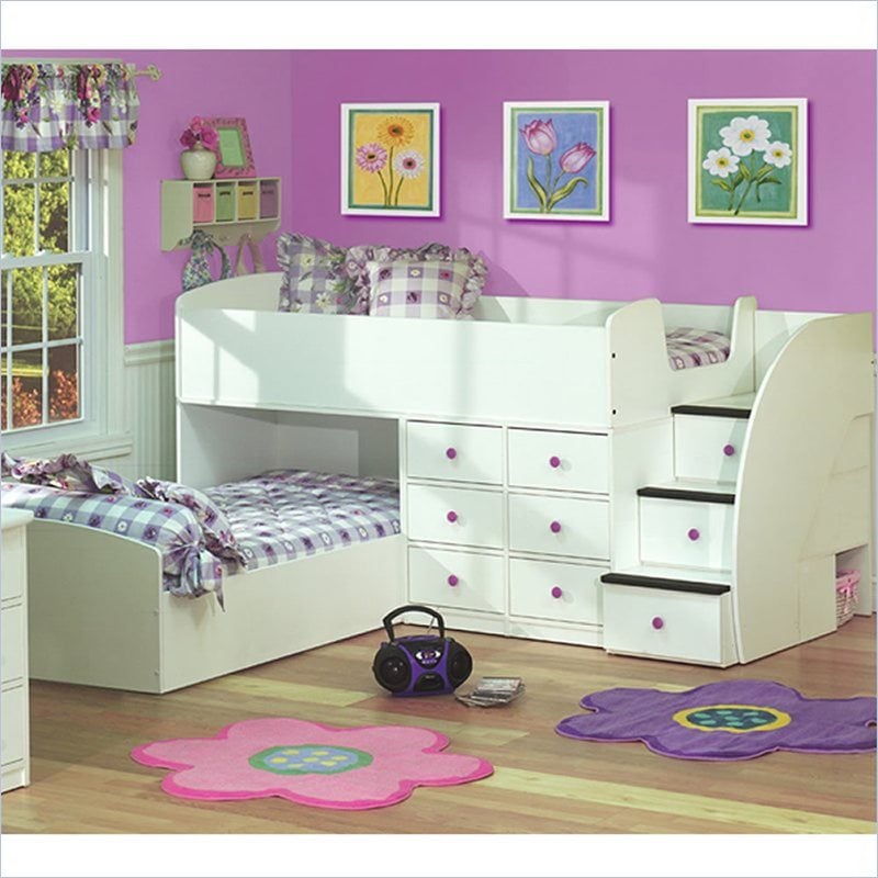Berg Furniture Sierra L-Shaped Twin Over Twin Captains Bunk Bed
