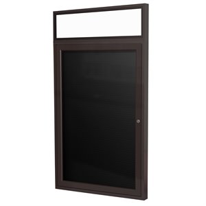 Ghent's Vinyl 36&quot x 24&quot 1 Door Enclosed Letterboard in Black