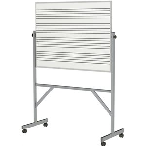 Ghent's Ceramic 3' H x 4' W Reversible Mag. Plain & Music Staff Whiteboard